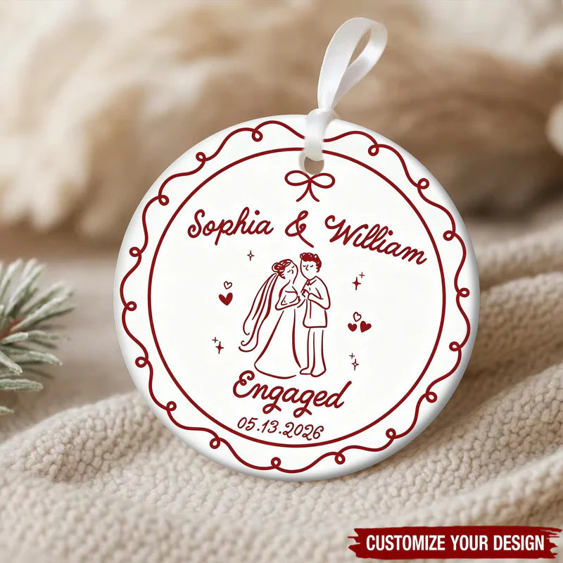 Merry Memories, Starting With You - Custom First Christmas Ceramic Ornament