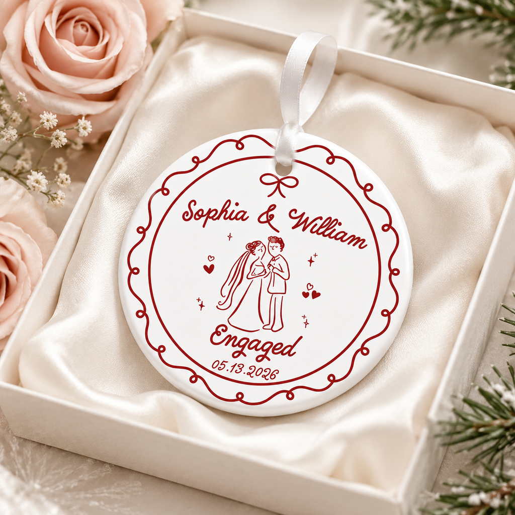 Merry Memories, Starting With You - Custom First Christmas Ceramic Ornament